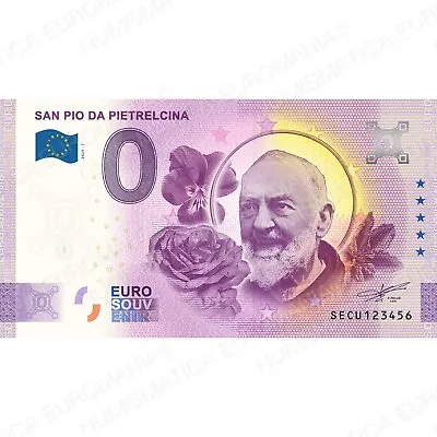 €0 Zero Euro Souvenir Banknote Italy 2020 San Pio Da Pietrelcina - Father Pio • £3.16