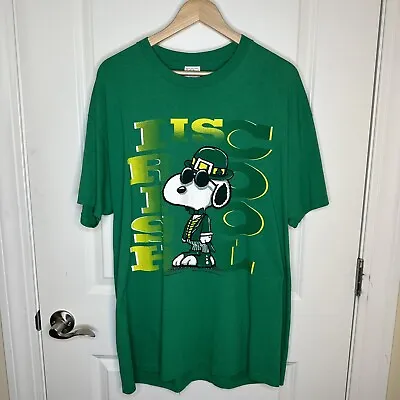 Vintage Peanuts SNOOPY IRISH IS COOL St Patricks Day T Shirt Size XL Made In USA • $30