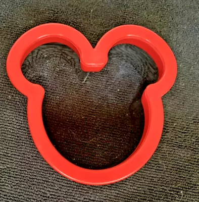 Disney Mickey Mouse Ears Sandwich/Comfort Cookie Cutter Metal Red Plastic 3 3/4” • $5