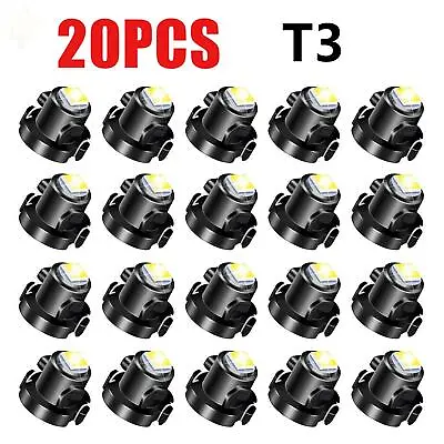 White T3 Neo Wedge LED Dash Switch Lamp A/C Climate Control HVAC Light Bulbs 20X • $8.68