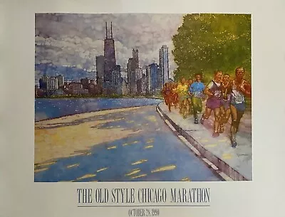 Original 1990 Chicago Marathon Poster 25  X 32  Rolled Mint Art Of Running Int'l • $150