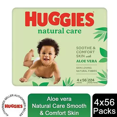 Huggies Natural Care Baby Wipes With Skin Loving Natural Fibres & Aloe Vera • £19.99