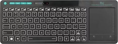 Rii K18S Wireless Bluetooth Keyboard With Backlit Touchpad For PC Smart TV • $36.90