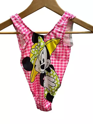 Vintage Disney Swimsuit Kids Minnie Mickey Mouse Made In USA 90s One Piece 6X • $13