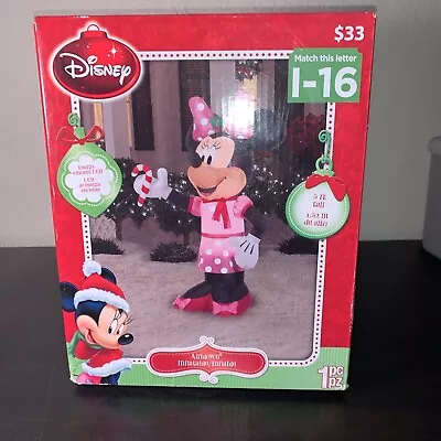 Disney 5ft Christmas Santa Minnie Mouse Air Blown Inflatable Lights Up Exclusive • $129.98