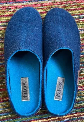 Women’s 9.5 41 Taos Woollery Wool Clog Slip On Shoe Blue Shock Absorber Spain • $45