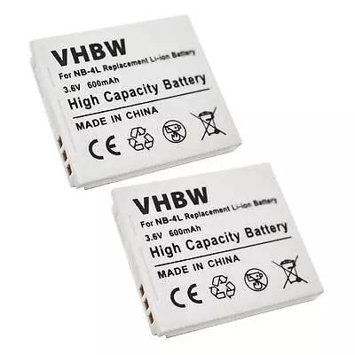 2x Battery For Canon Digital Ixus 100 IS 110 Is 120 IS 130 115 HS 117 HS 600mAh • £11.99