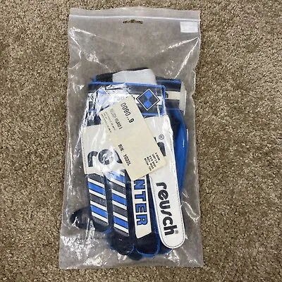 Vintage Reusch Soccer Gloves Mens Blue White Black NEW WITH TAGS NOS Inter 1997 • $69.92