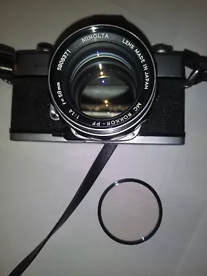 Minolta SRT 101 With Leather Case 58mm Lens 7 Filters Leather Case Flash Etc • $60