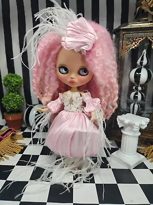 Blythe Outfit - Pink Sea Fairy White Feathers Dress + Headpiece 3PC • $48