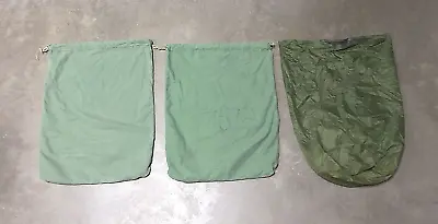 Lot Of 3 US Military Issue OD Green Waterproof Clothing Laundry Bags • $4.99