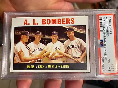 ~high-end+ Centered+ Sharp Look Psa 8 Al Bombers With Mickey Mantle 1964 Topps • $1800