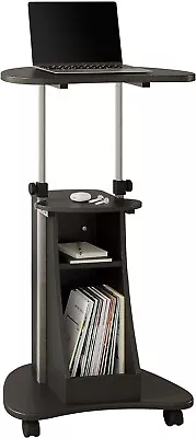 Tall Computer Stand With Wheels Adjustable Rolling Laptop Table Desk Mobile Cart • $110.99