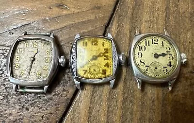 Lot Of 3 Antique Men's Wristwatches One Waltham (works) & Two Elgin For REPAIR • $51