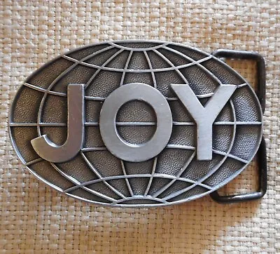 JOY Globe Coal Mining Komatsu Continuous Miner Vintage Silver Metal Belt Buckle • $9.50