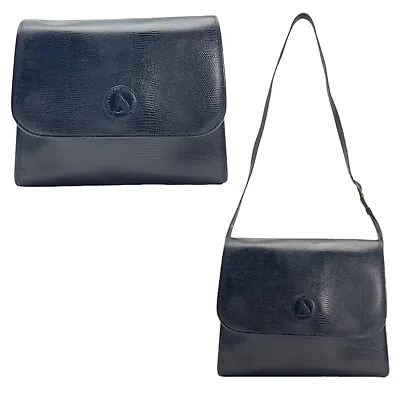 Vintage 50s FRANCOIS MAROT Leather Shoulder Bag Convertible Handbag PARIS BLACK • $224.99