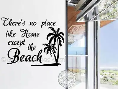 £7.99 • Buy Summer Surf Beach Surfing Quote, Family Wall Sticker, With Palm Trees