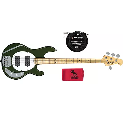 Sterling By Music Man StingRay Ray4HH Bass Maple Board Olive W/ Cable & Cloth • $429.99