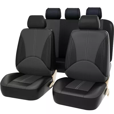  9Pcs Car Seat Cover Protector+Cushion Front & Rear Full Set PU Leather Interior • $63.80