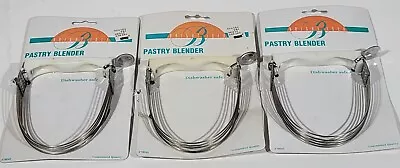 3 Vintage Dough Blender Chromium Plated Pastry Cutter White Handle • $5