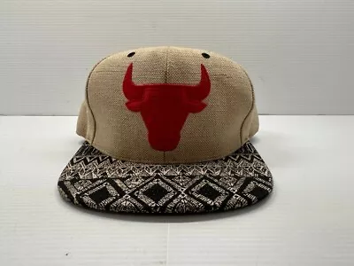 Chicago Bulls Mitchell & Ness Baseball Cap Linen Strap Back Adjustable • $13.29