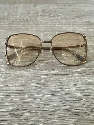 NWOT Tura Vintage Mod-266 Brown Gold Floral Geometric Retro Sunglasses • $39.99