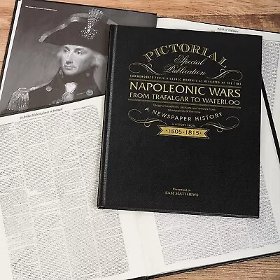 Napoleonic Wars Personalised Book Historic Newspaper Coverage Commemorative Gift • £79.99