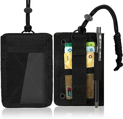 Military Tactical ID Card Holder Lanyard With Key Ring & Credit Card Organizers • $10.52