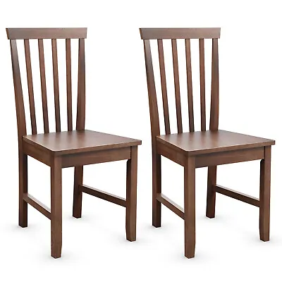 Costway 2 PCS Dining Chair Kitchen Spindle Back Side Chair With Solid Wooden Leg • $124.98