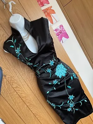 £20 • Buy 🖤💙stunning🖤💙jane Norman Size 10/12 Black Chinese Wiggle Dress 💙fast Post💙