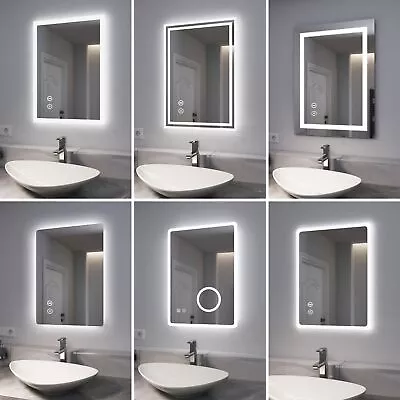 EMKE Bluetooth LED Bathroom Mirror With Shaver Socket Light Illuminated Demister • £115.99