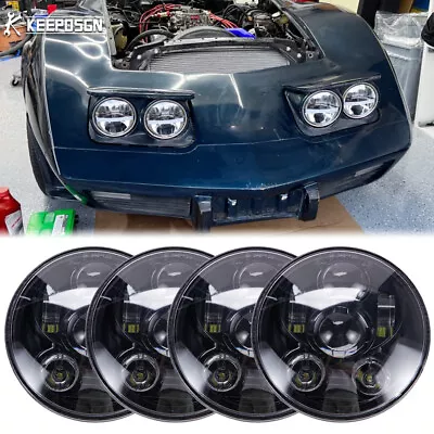 4pc 5.75  LED Headlights 6500K Hi/Lo Projector Refit For Chevy Corvette C3 68-82 • $139.99