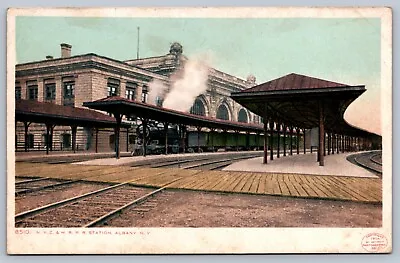Postcard Albany NY N.Y.C. & H.R. Railroad Station DP • $6.95