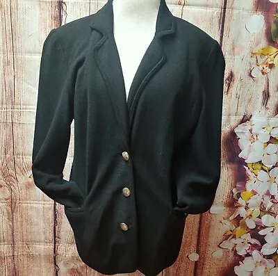 $22 • Buy Vintage Geiger Collections 100% Wool 3-Button Jacket Black Size 36