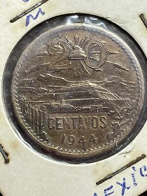 1944 Mexico 20 Centavos • $5.25