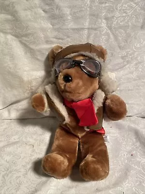 Vintage Teddy Bear Plush Brown Stuffed Animal Red Bearon By Trudy 1980’s • $14.95