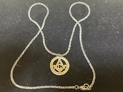 Free Mason Masonic Vintage Silver Neck Chain Pendent • $45
