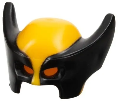 Lego New Minifig Headgear Yellow Mask Wolverine Black Pointed Sides  2-12 • $6.75