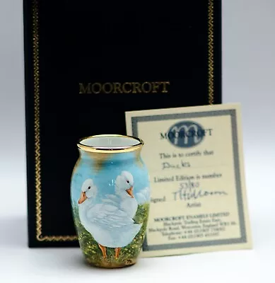 MOORCROFT ENAMEL  ~Ducks Vase 393 Shape ~Terry Halloran Ltd Edition • $272.85