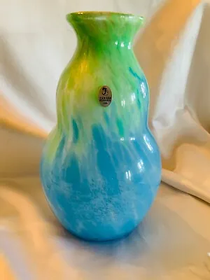 $285 • Buy Fenton Art Glass Limited Edition Dave Fetty Caribbean Day Blown Vase MIB 8199B6