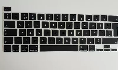 UK EU Keyboard Skin Cover For Apple MacBook PRO 13 A2338 (M1) 2020 Clear & Black • £3.95