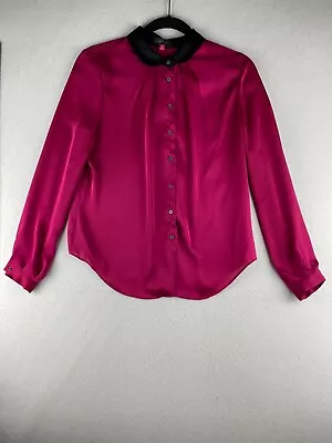$12.95 • Buy Vince Camuto Blouse Womens L Large 4P Peter Pan Collar Long Sleeve Button Up