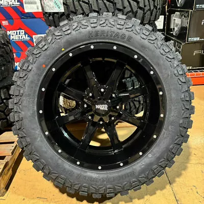 20x10 Black Moto Metal MO970 Wheels 33  RT AT Tires 8x170 Ford Super Duty F350 • $2049