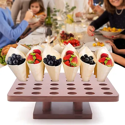 36 Holes Square Food Cone Display Stand Ice Cream Cone Holder For Restaurant  • £17.10