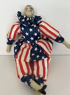 Patriotic Jester Clown Doll By Sugar Loaf. Hat Missing Priced Accordingly. • $8.99