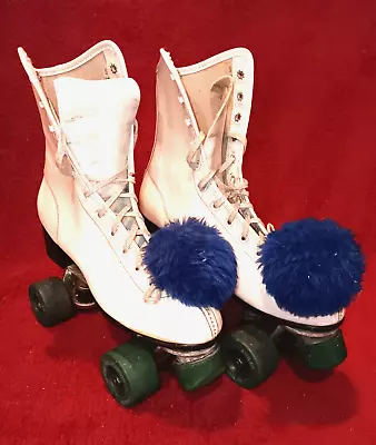 Vintage Roller Derby White Leather Roller Skates Size 9 Please Read • $49.41
