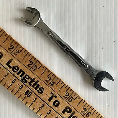 Vintage S-K Wayne Tools 0-1214 - 3/8  X 7/16  Double Open End Wrench USA Sk • $3.99