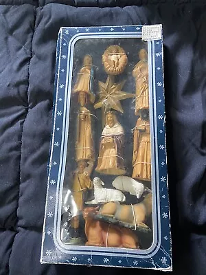 12 Piece Hand Decorated Nativity Set  1970s Made For Ben Franklin Stores Vintage • $14.99