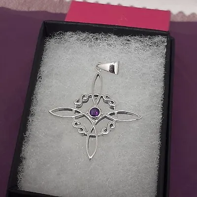 £23.95 • Buy Amethyst Faceted -Witches Knot -Pendant Sterling Silver 925 - New
