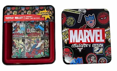 Marvel Spider-Man Limited Edition Collectors Tin Trifold Wallet Comic Theme • $23.79